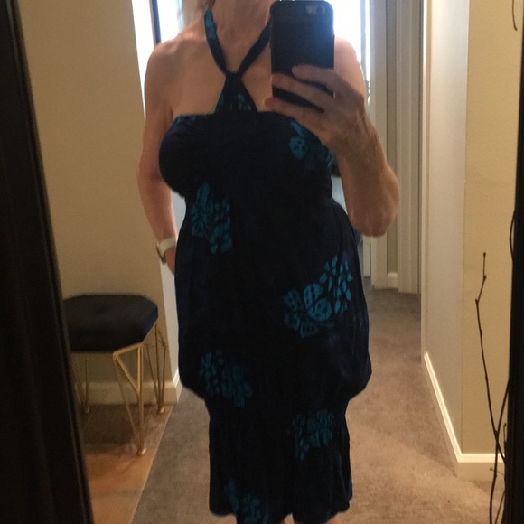 Hawaiian Print Halter Dress or Top w/Smocked Back - Picture 10 of 16